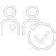 Icon of two people with a checkmark by them