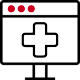 Icon of a medical symbol on a monitor