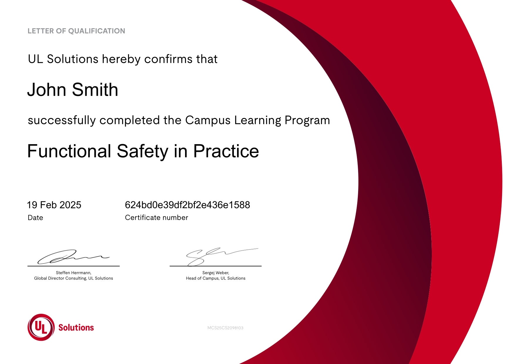 Letter of qualification - functional safety in practice