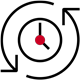 Icon of rotating arrows around a clock