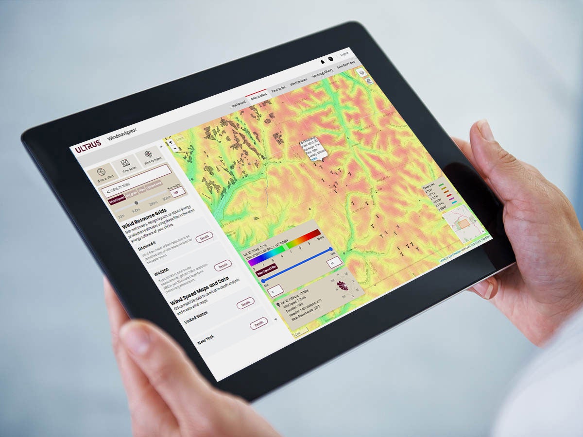 Wind Resource on a tablet