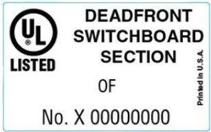 Dead-front switchboard label.