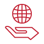 Hand holding a globe icon