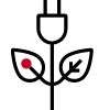 icon of a plant turning into an attachment plug