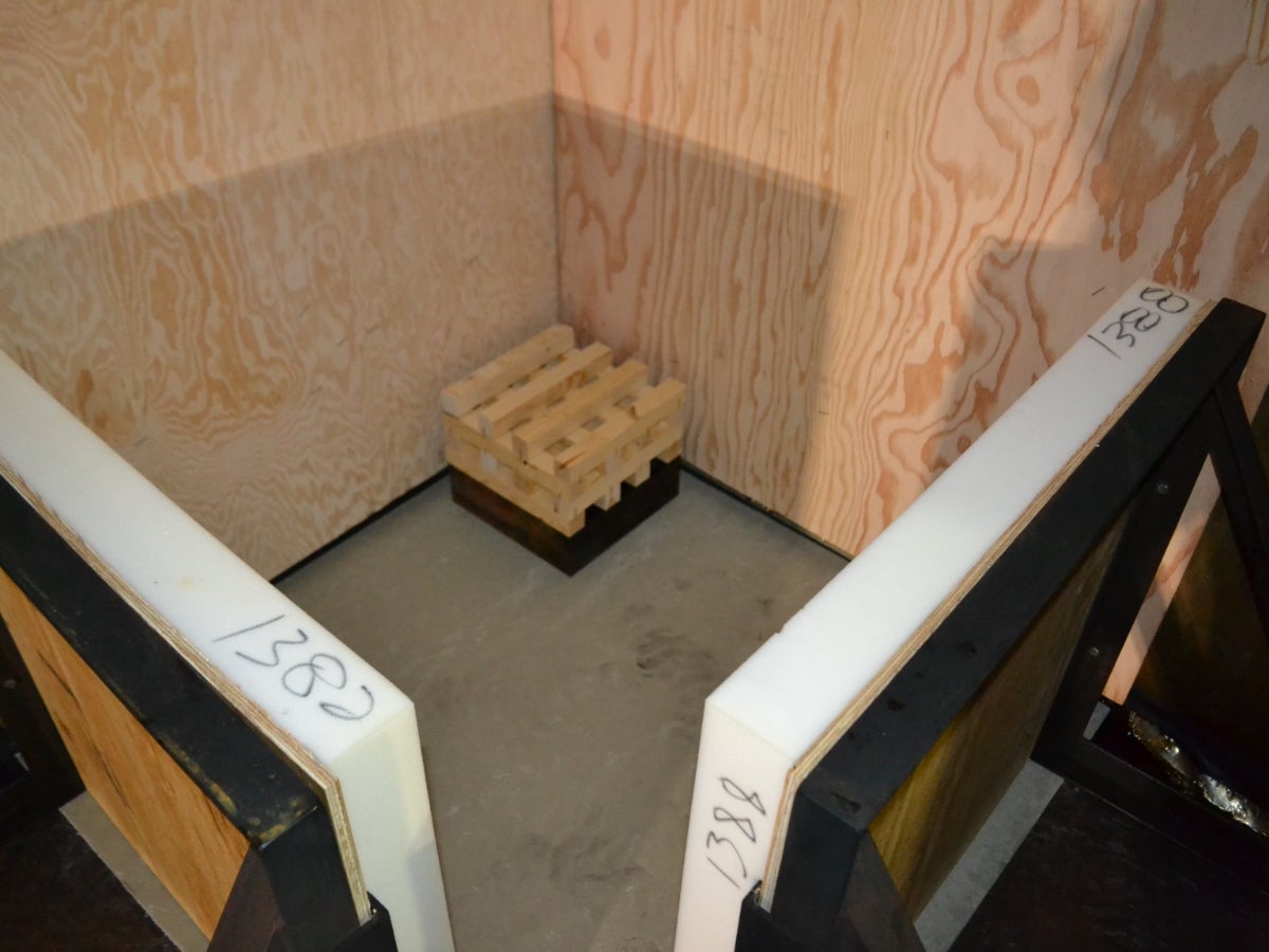 Figure 1 – Photo of simulated furniture located in room corner